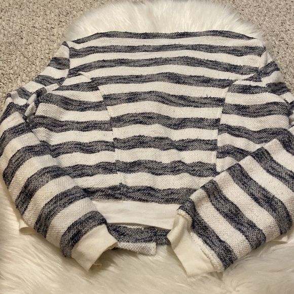 Sanctuary Navy Stripe Moto Asymmetrical Zip Jacket - Picture 4 of 5